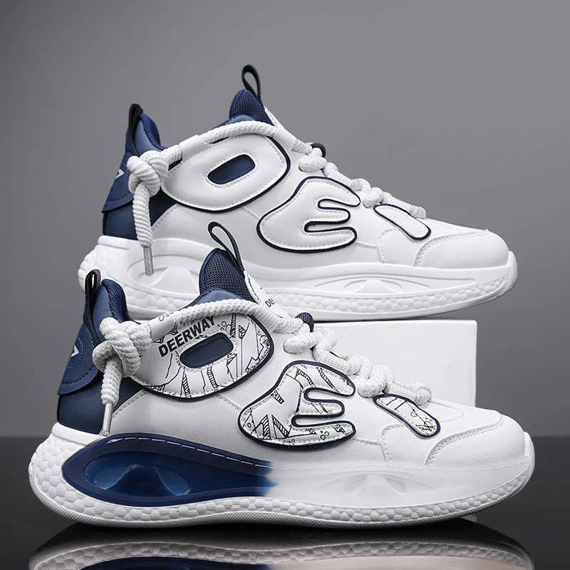 Deerway/德尔惠透气男鞋秋季运动休闲鞋轻便减震跑步鞋男士老爹鞋