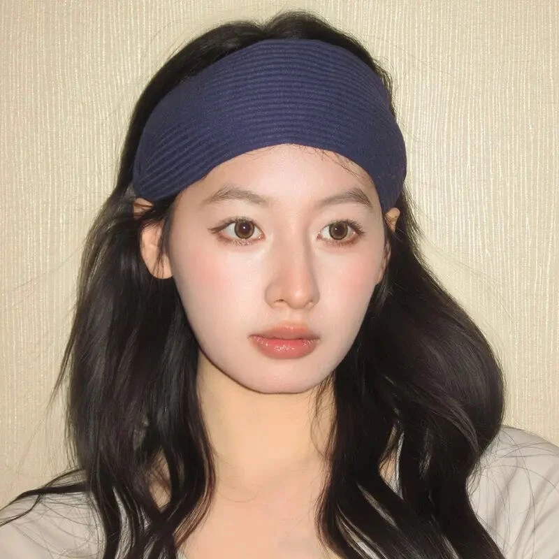 易梦玲同款韩系针织发箍少女高颅顶运动发带头箍气质宽边秋冬头饰