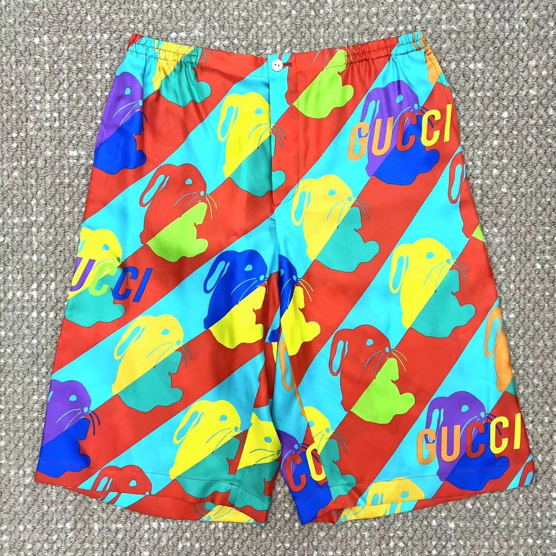 全新未使用 GUCCI/古驰 彩色logo休闲短裤