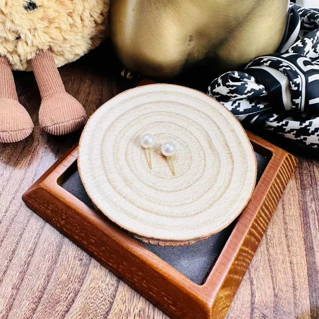 足金手工DIY定制款耳钉耳饰
