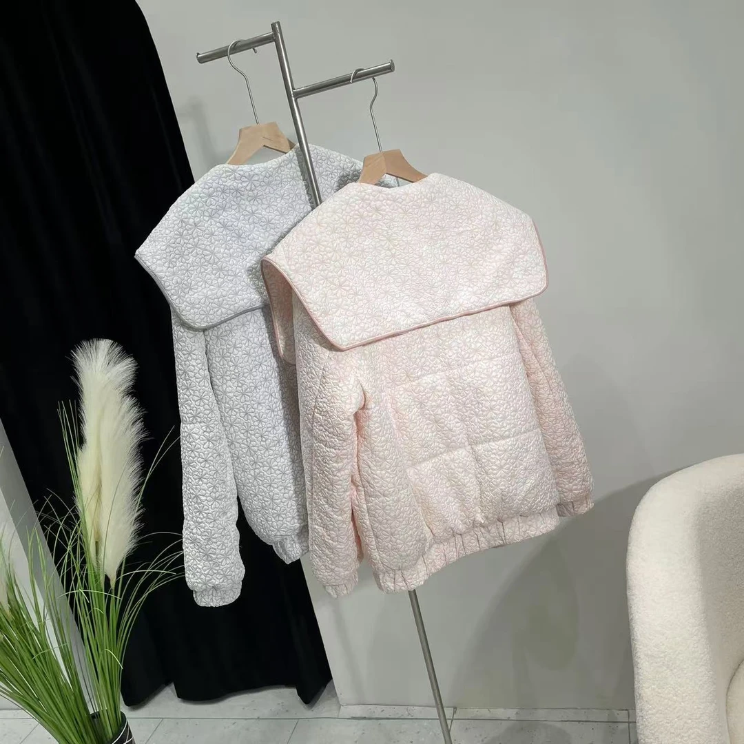新款棉衣外套粉色灰色 8246
