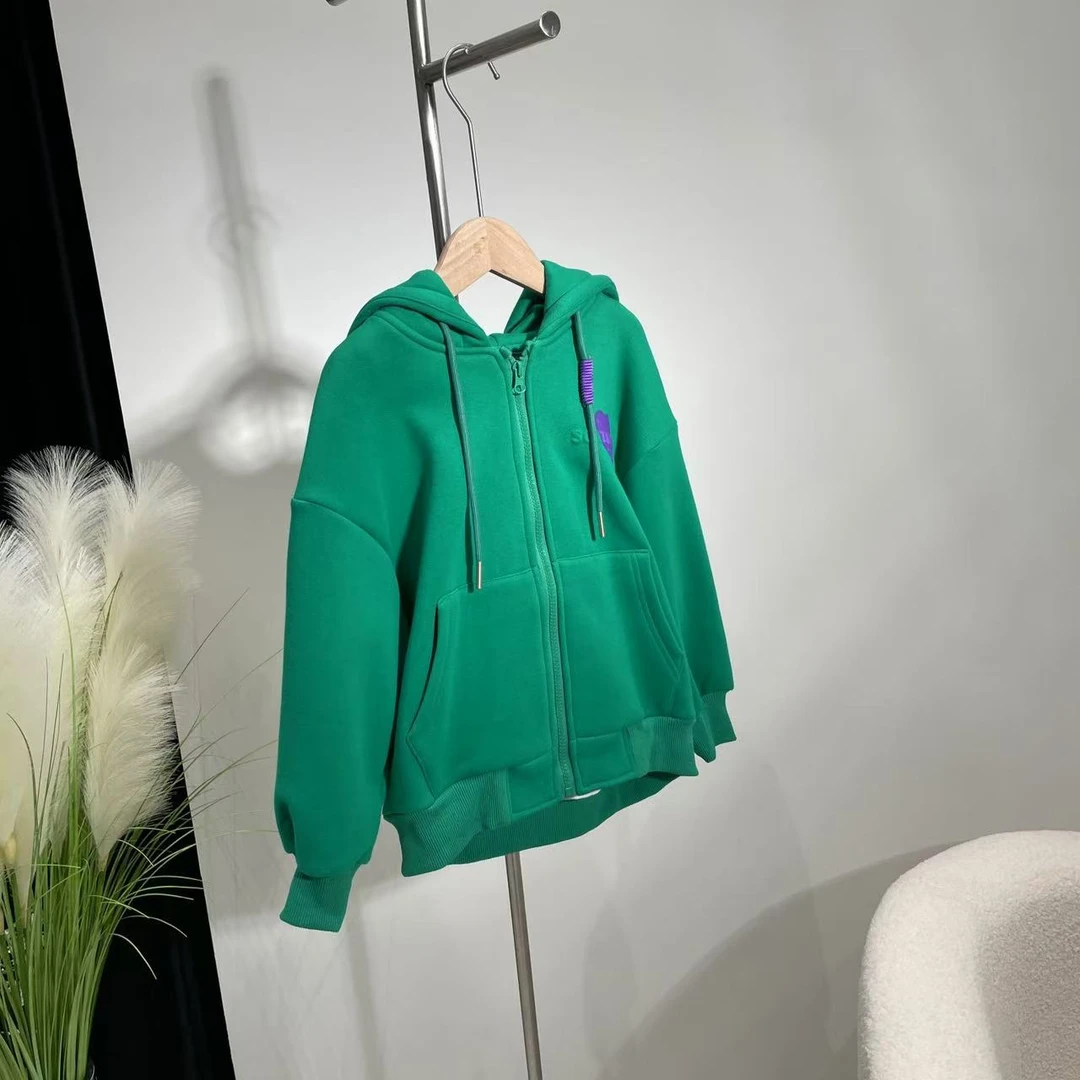 新款加绒连帽外套绿色 5050
