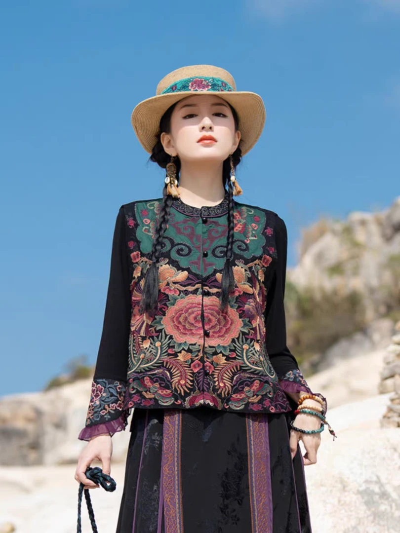 中国风马夹背心秋冬高档洋气民族风复古马甲女款显瘦中式外穿坎肩