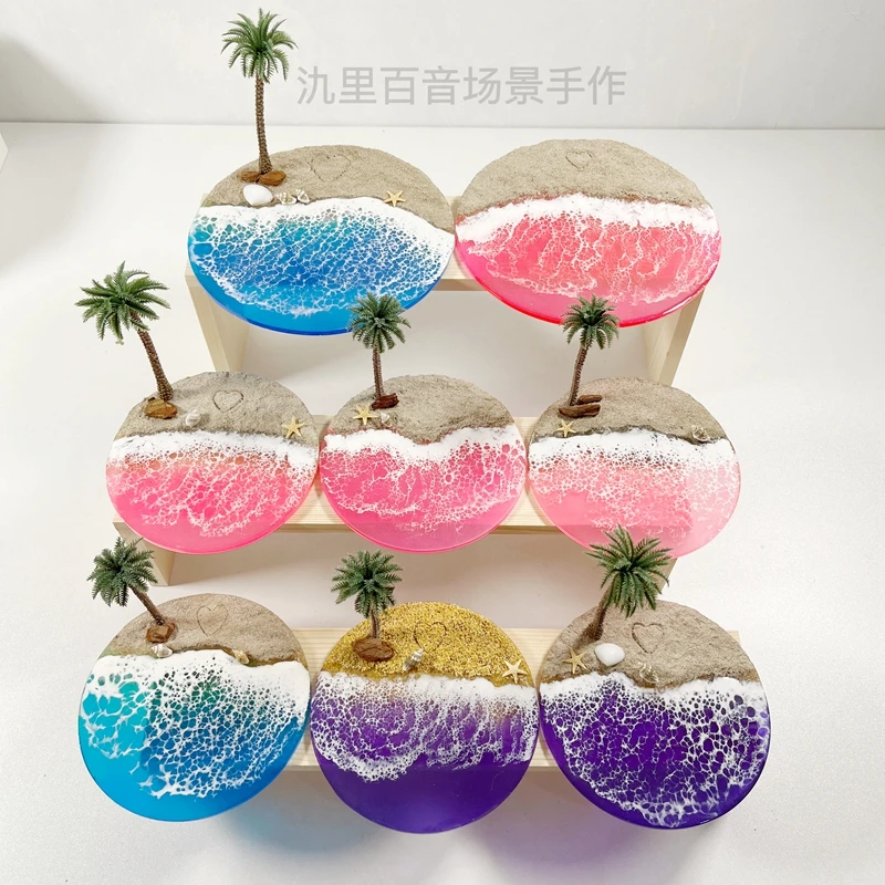 直播链接 手工滴胶海浪树脂海浪摆件手办场景摆台模型地台 可定制