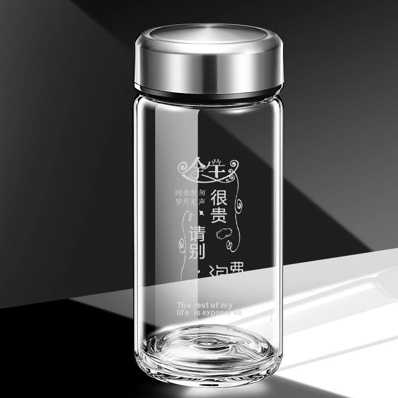 索赫玻璃杯单层加厚家用喝水茶杯男士耐热透明水杯女办公杯子定制