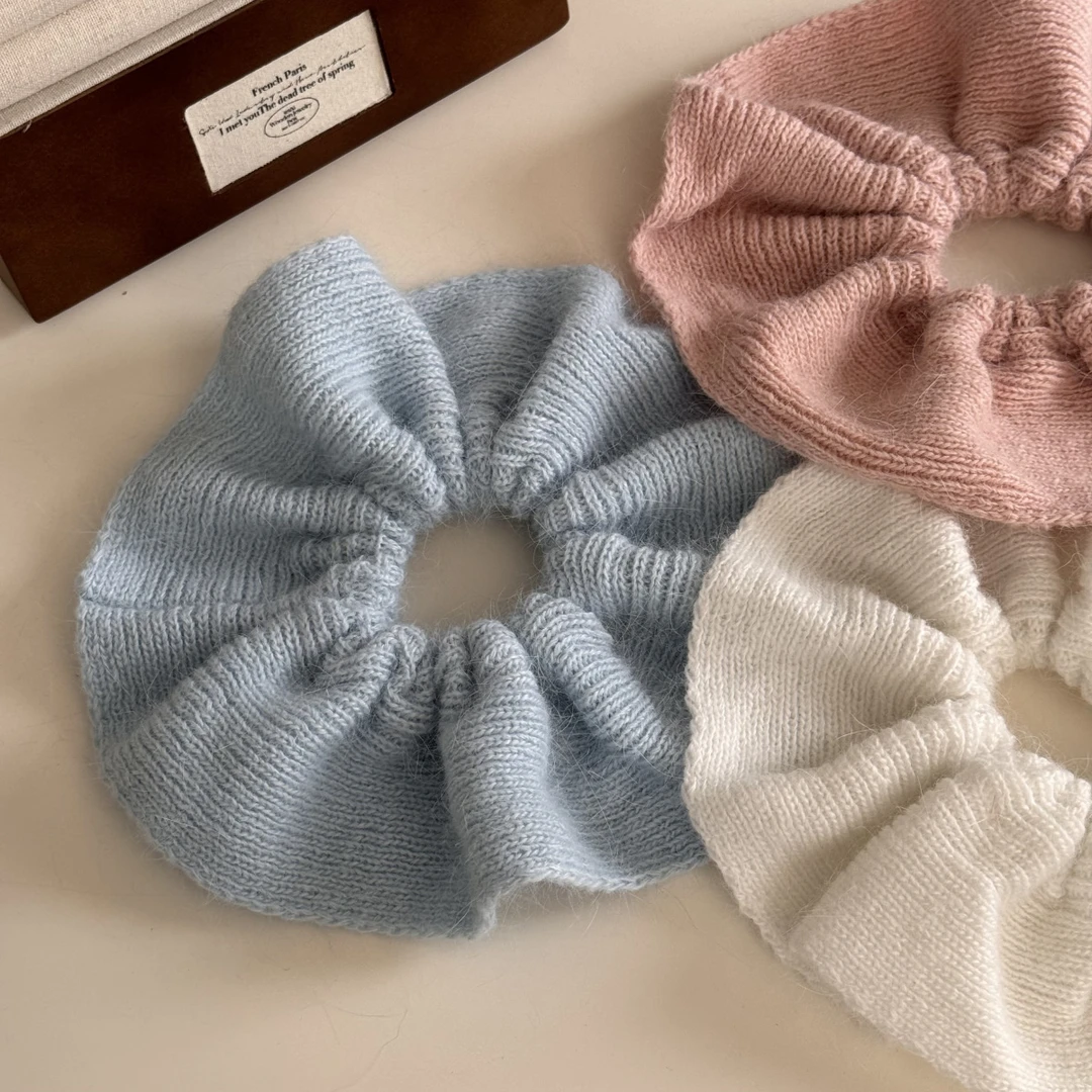 毛线针织单层大肠圈秋冬大号发圈气质时尚少女头圈头饰发饰新款