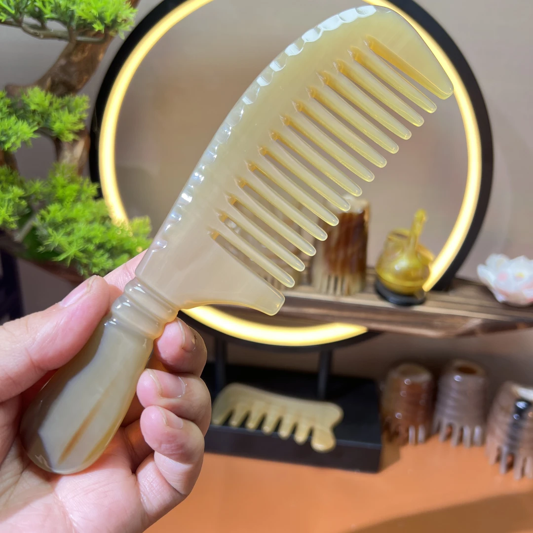牛角梳宽齿家用梳
