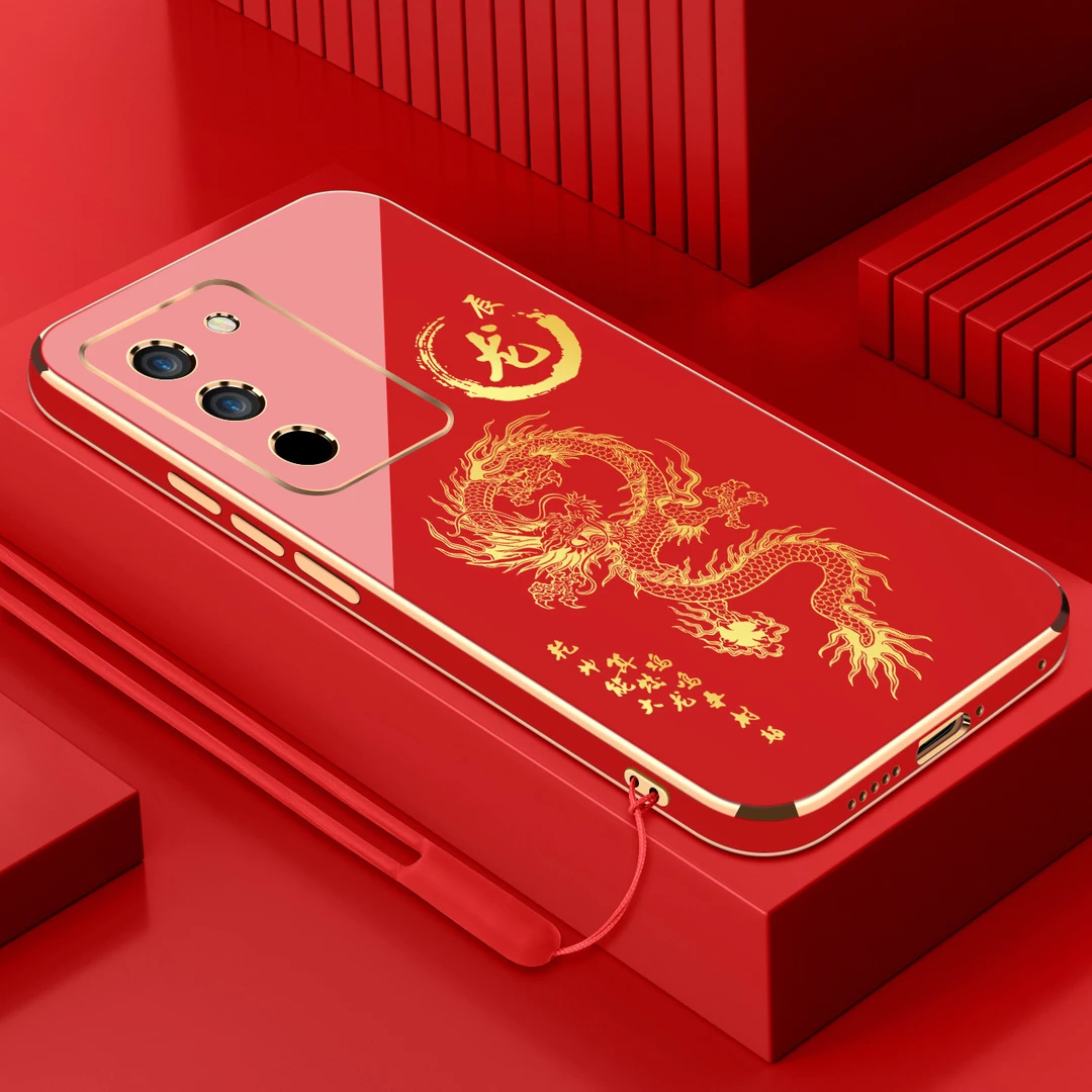 vivos17电镀手机壳十二生肖直边国潮硅胶全包软壳防摔保护套