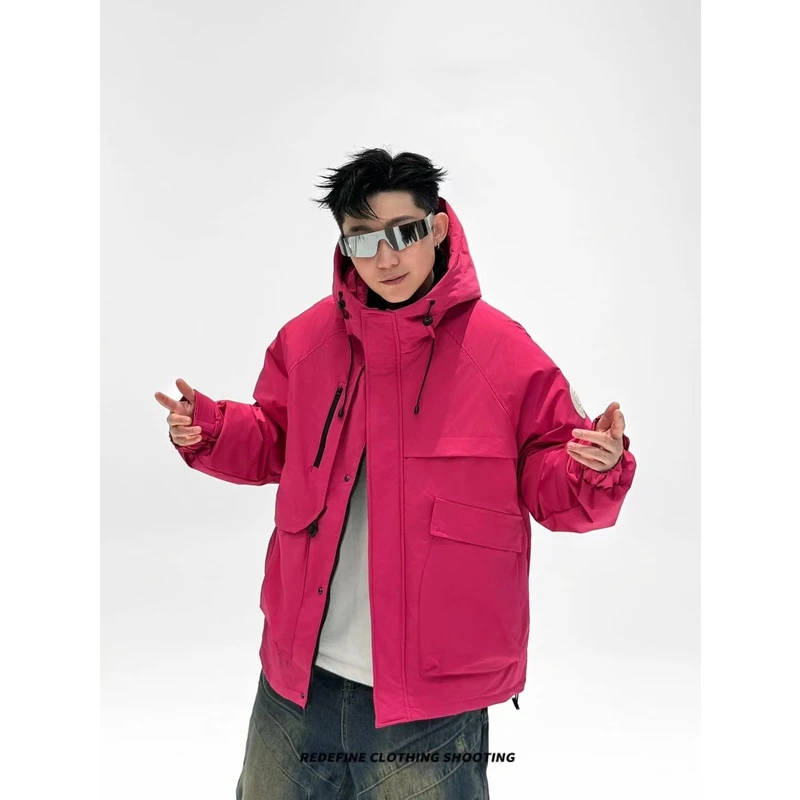 加绒加厚冲锋衣外套连帽819男士休闲潮流