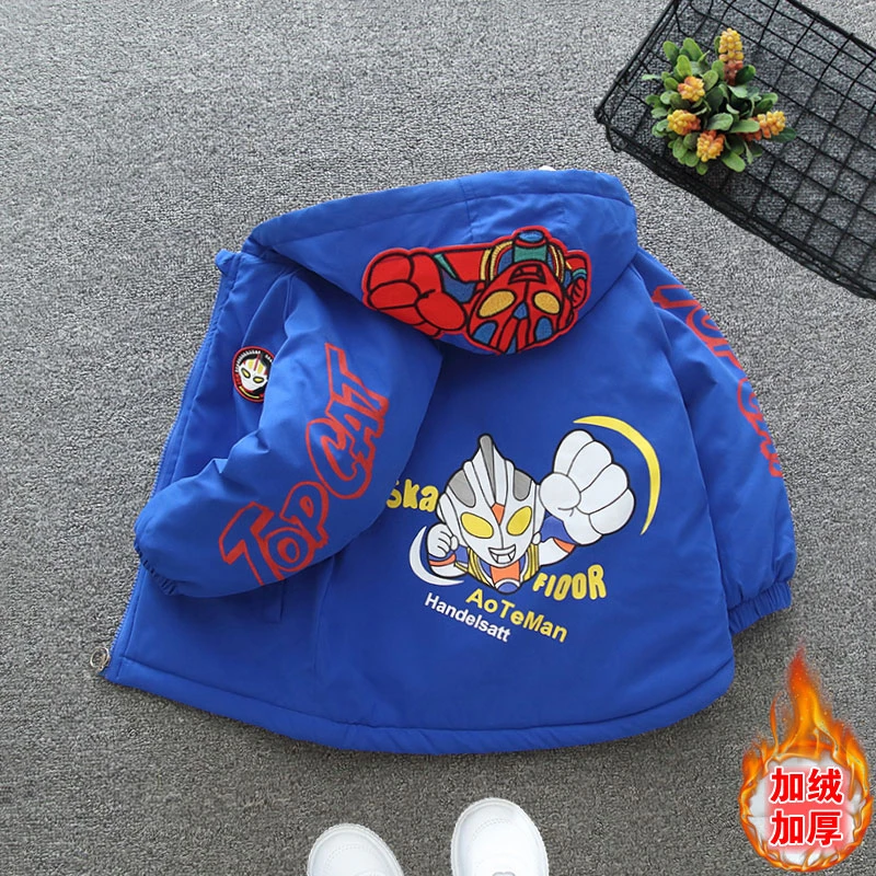 男童外套秋冬款2022新款加绒加厚韩版儿童棉衣女宝宝夹棉棉服上衣
