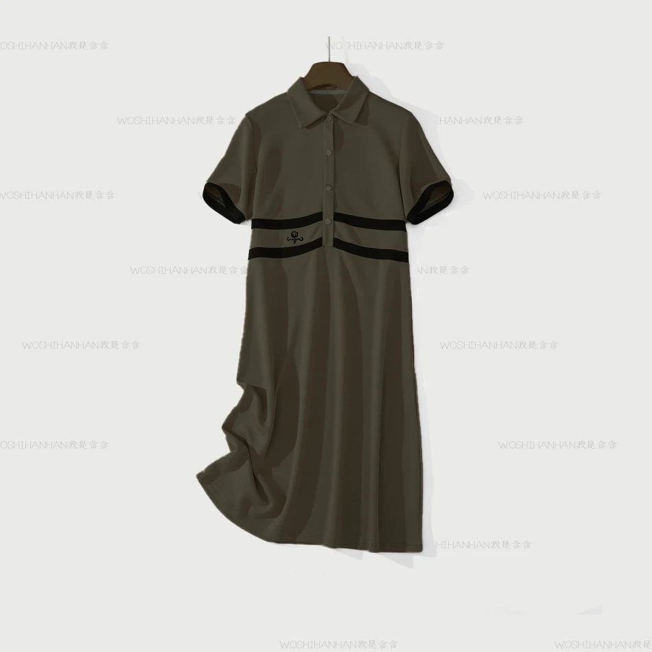 新款纯色百搭小众气质短袖连衣裙FG145-15