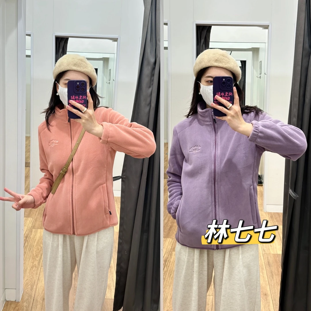 秋冬新款奥粒绒保暖外套女士加绒开衫运动卫衣2408.TB