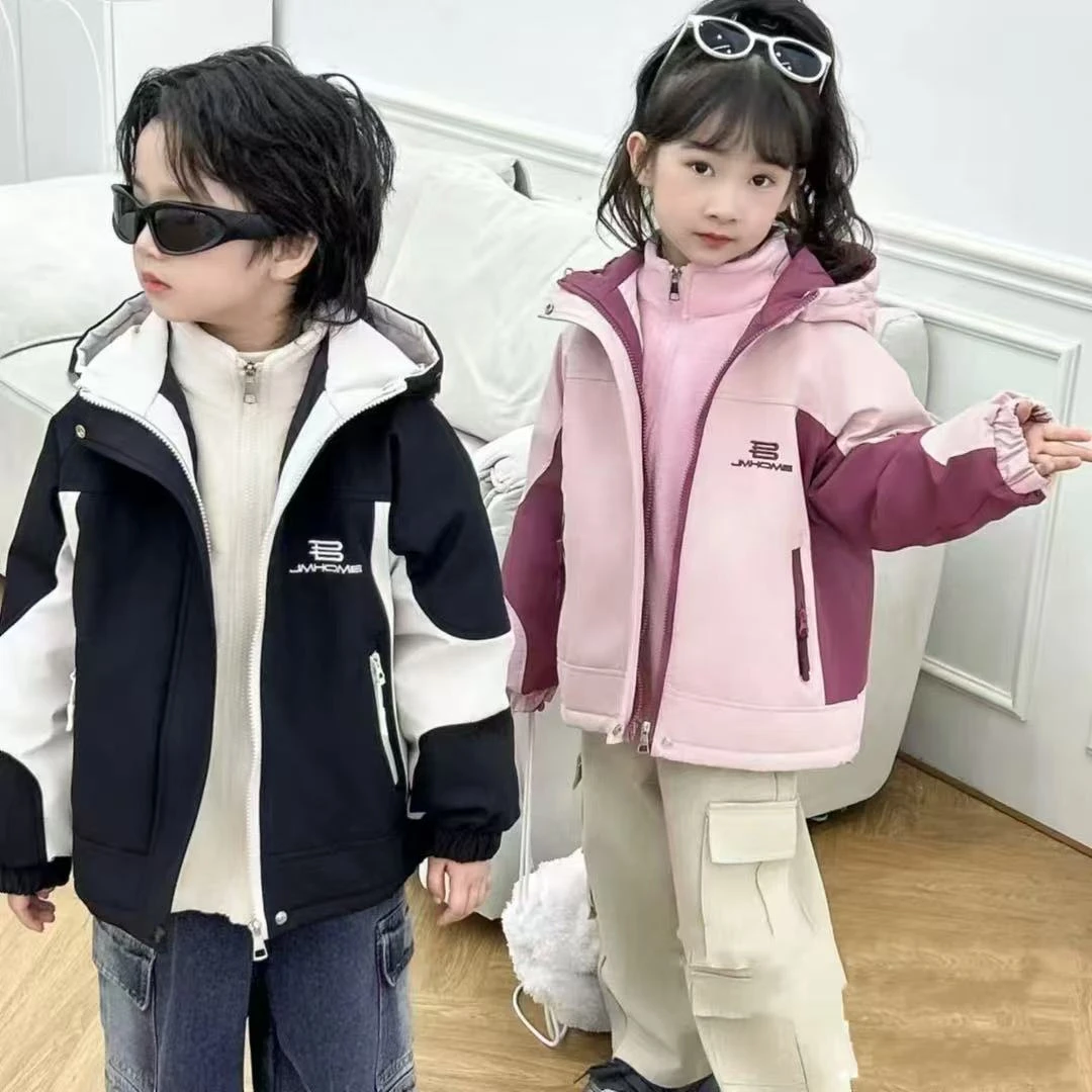 QIAERDE/洽尔德新款夹棉加厚秋冬款三合一儿童夹棉外套中大童内胆