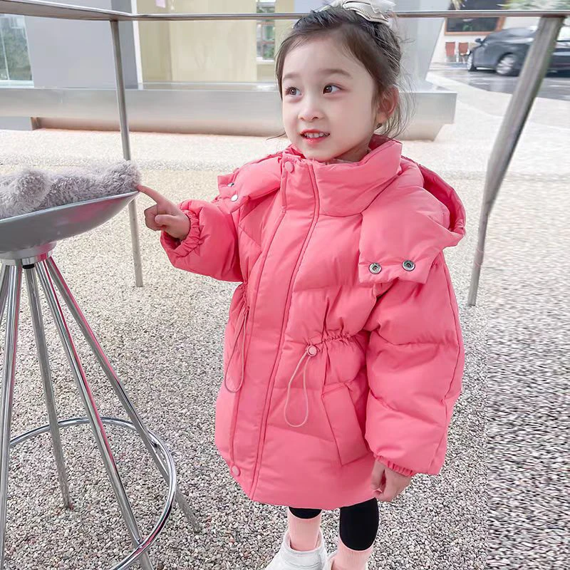 女童装秋冬装棉衣2025冬季女童洋气可爱风棉衣加厚中长款保暖