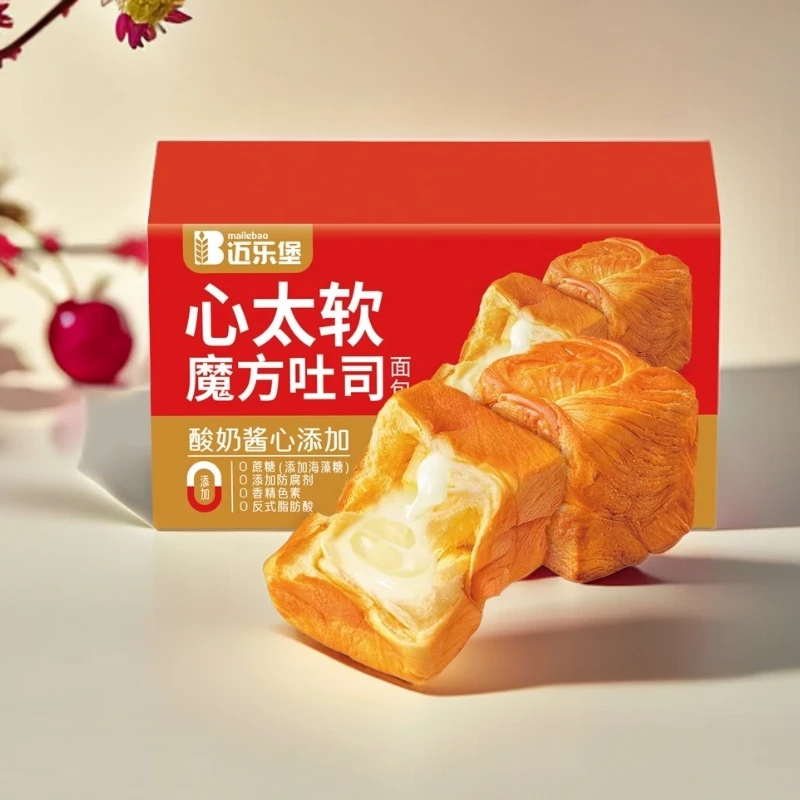 迈乐堡魔方吐司面包手撕整箱早餐酸奶夹心健康零食小吃休闲食品