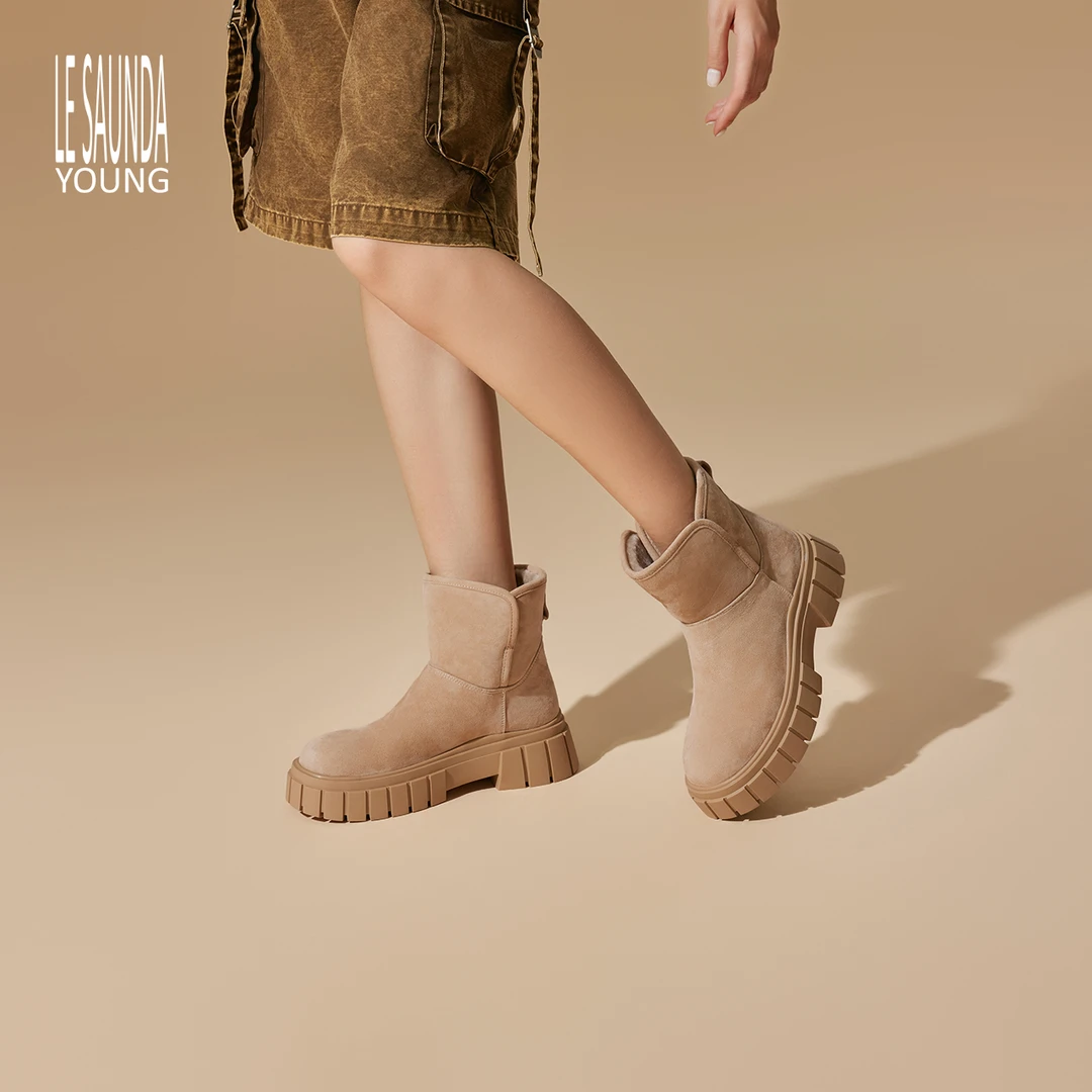 莱尔斯丹LSY2025冬季新款小暖炉系列加绒毛毛雪地靴女靴5T53801V