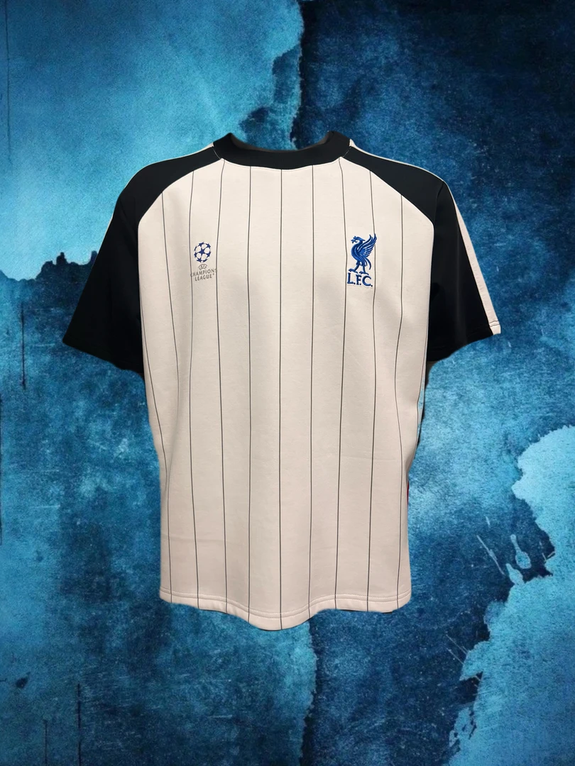 20-21赛季系列-利物浦-街头潮流休闲百搭美式球衣宽松T恤夏季黑白