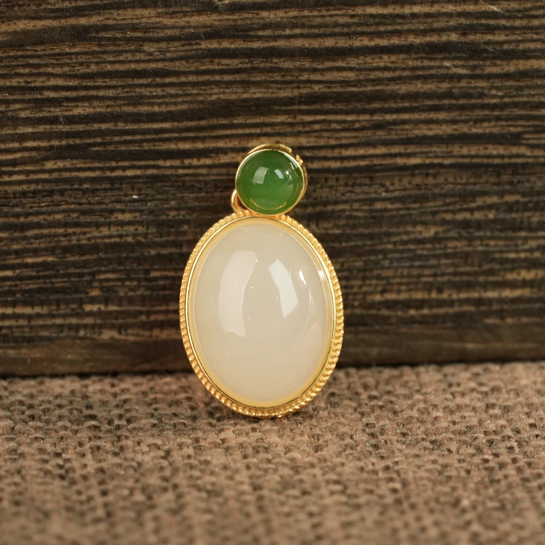 【小北严选】和田玉蛋面吊坠-58H220X129【多样性发一件】约12*15mm