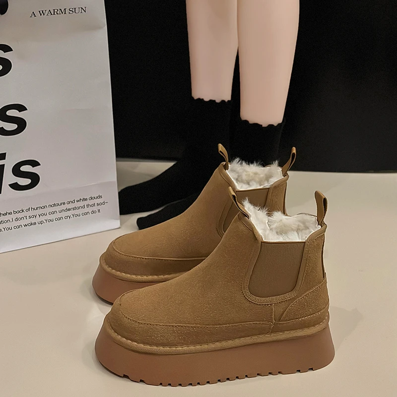 雪地靴女2024新款冬季女士加厚东北网红百搭厚底保暖加绒棉鞋子
