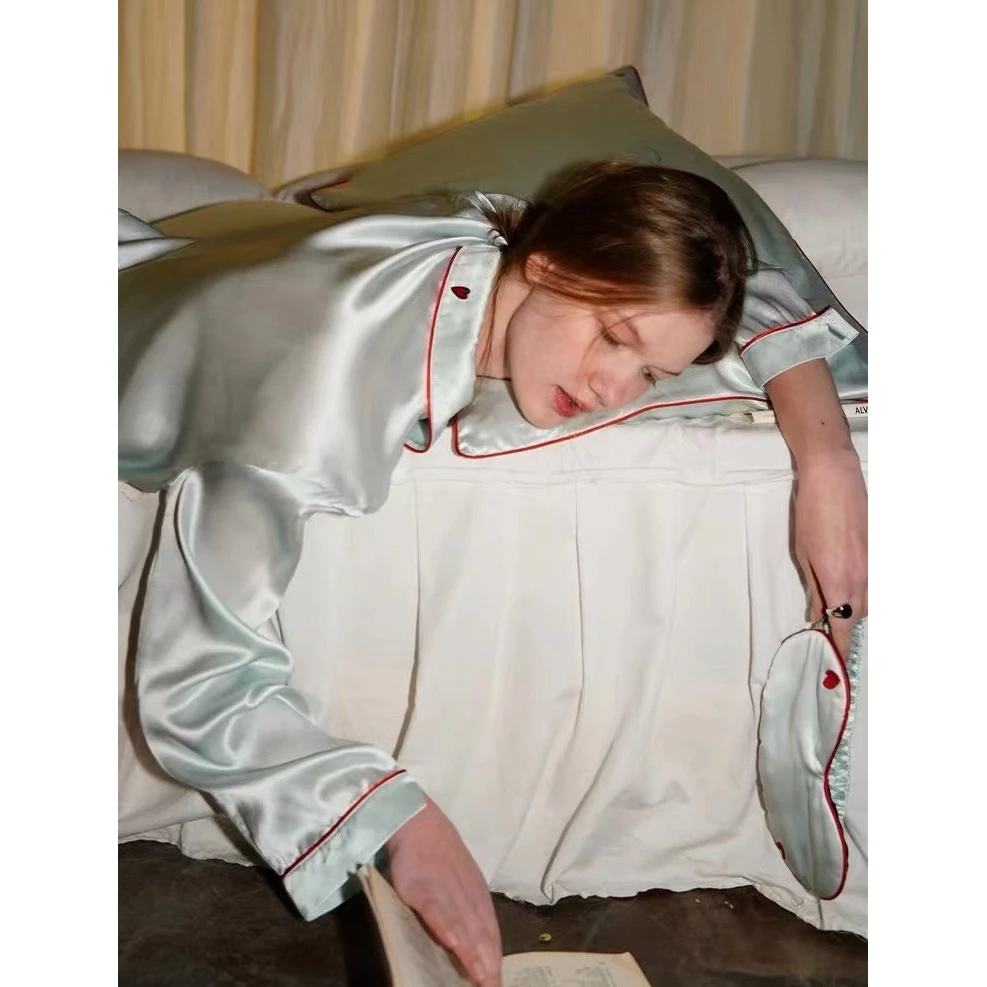 【怦然心动双色】小众简约气质高级感家居服睡衣套装（带眼罩）