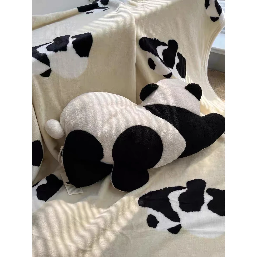 【兽家-熊猫抱枕毛毯】嵌入奶香香氛的盖毯熊猫抱枕 家居用品午睡毯