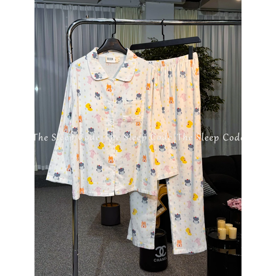 【星心小熊】小众设计师新款潮牌可外穿棉纱自带胸垫睡衣居家服