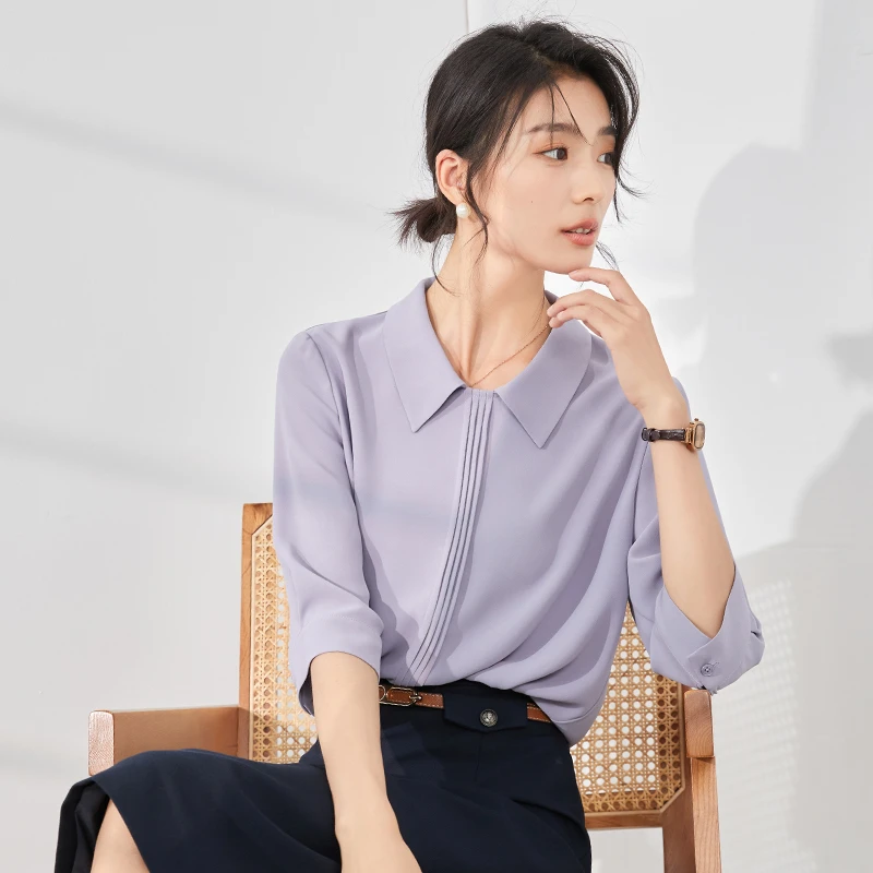 【曼贝manbei】8392176多色衬衫女短袖高级感上衣气质时尚小衫衬衣