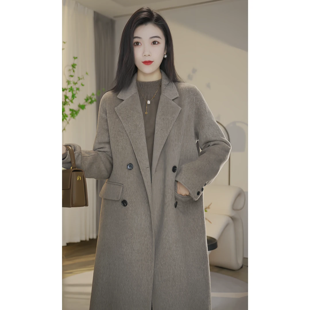 【冬日暖阳】8384054秋冬羊毛大衣长款气质时尚休闲女士冬季