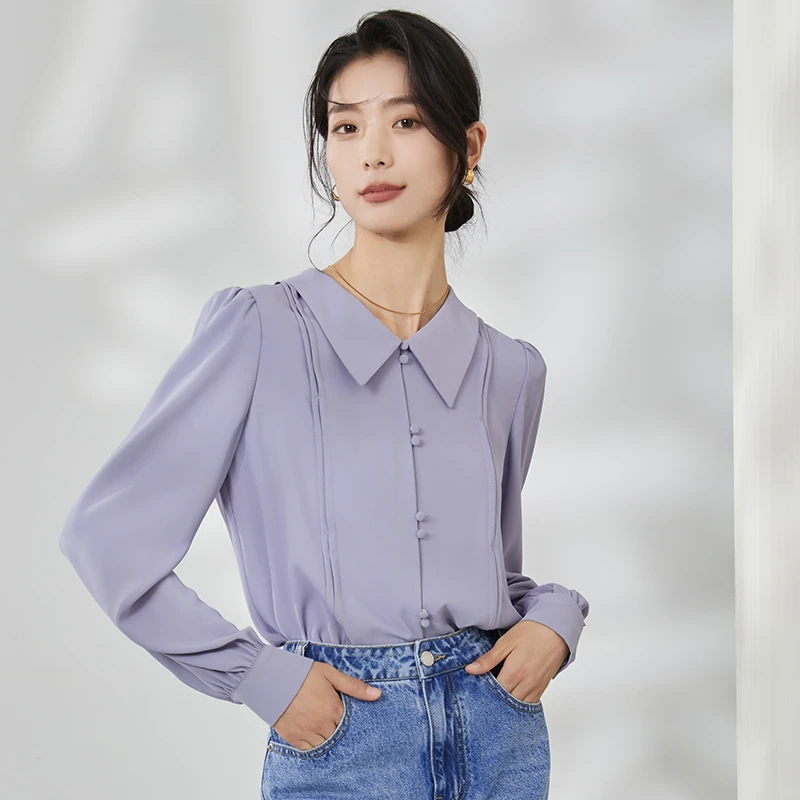 【曼贝manbei】8491094法式独特小上衣气质时尚衬衫长袖衬衣