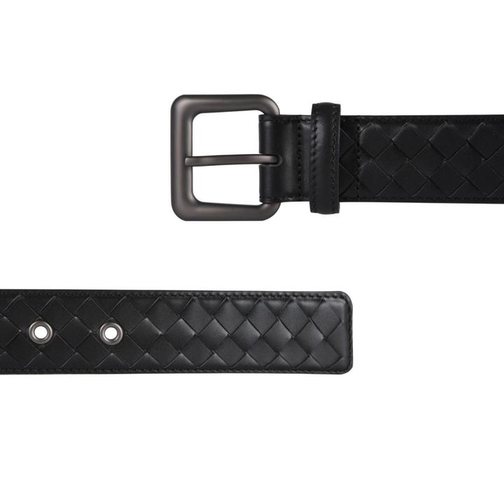 （芯片）高版3.5厘米BV头层牛皮手工编织商务男士高端皮带休闲百搭