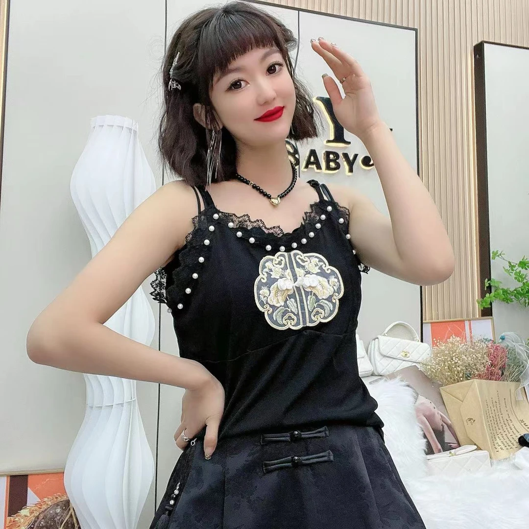 YY大码【国风打底】高级感气质百搭遮肚重工背心