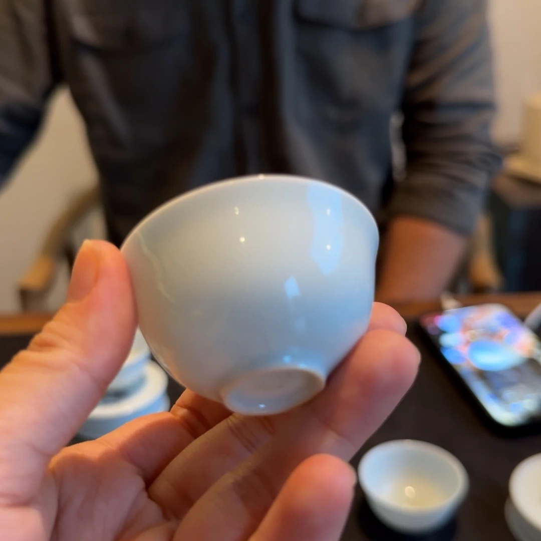 粗***~土燃柴窑永乐甜白乳丁杯