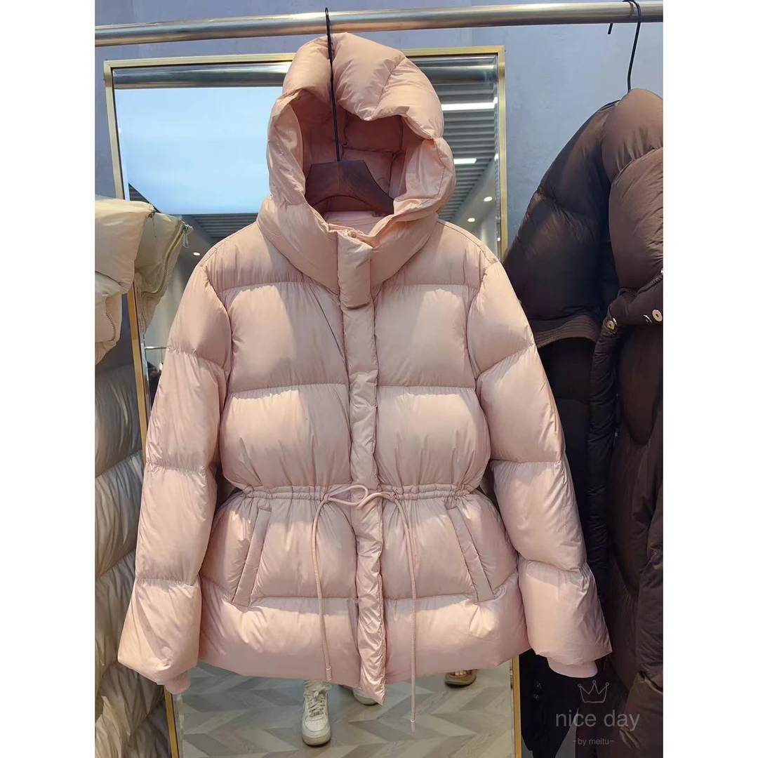 90%白鹅绒！巴黎走秀款，收腰冬季新品连帽加厚鹅绒气质