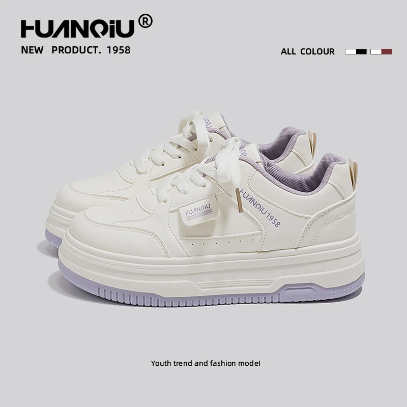 环球神秘紫厚底小白鞋女学生百搭小众不撞款秋季高颜值板鞋HC238
