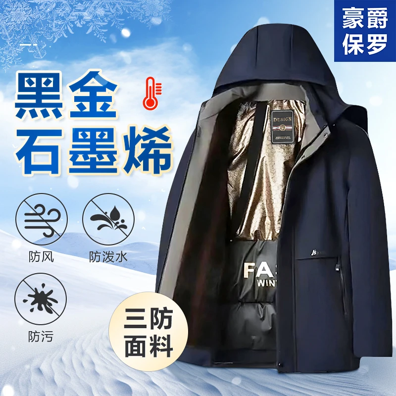 【黑金加绒】豪爵保罗冬款反季男款派克服男士外套加厚保暖26825