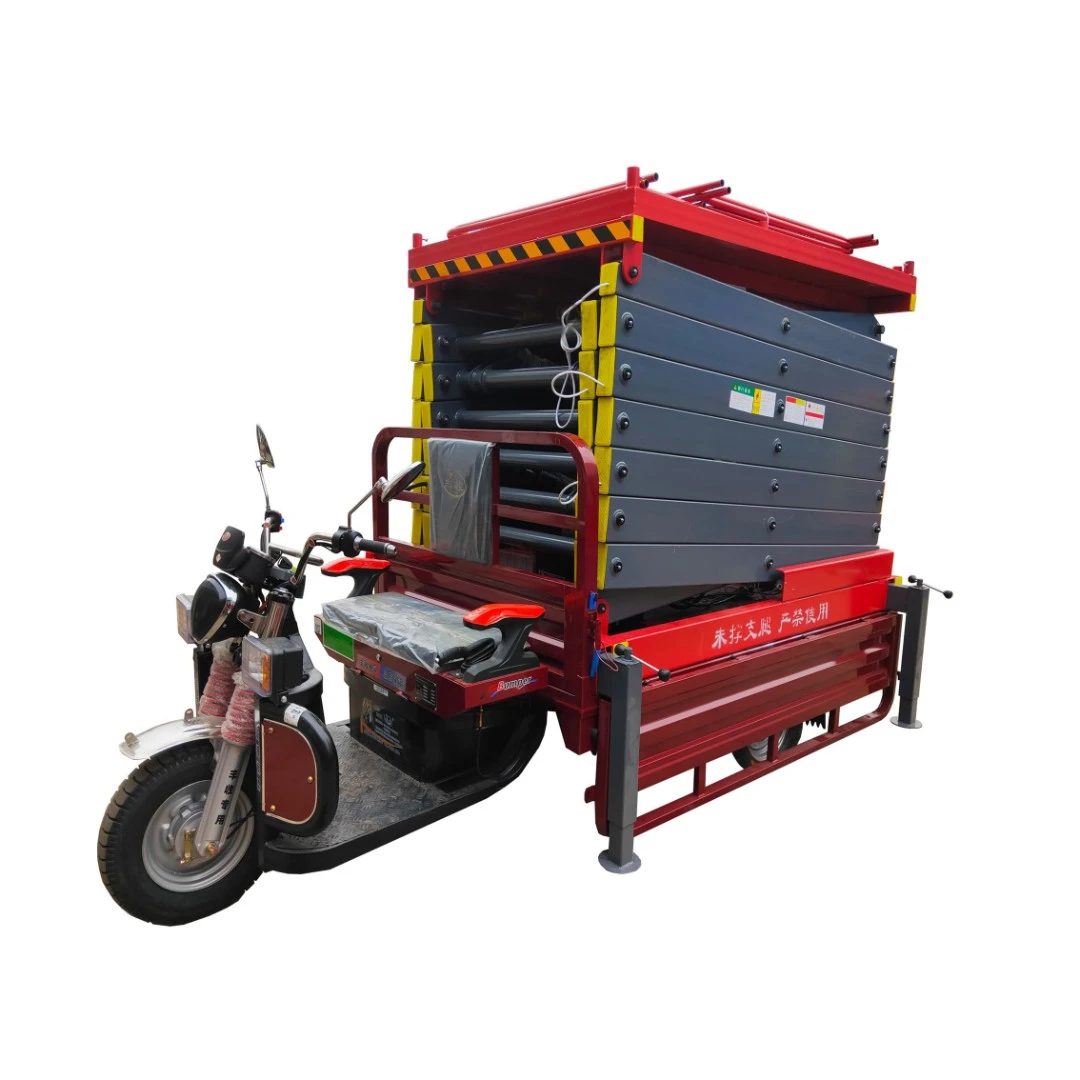批发移动升降机家用工地出租电动三轮车液压剪叉升降机载升降平台