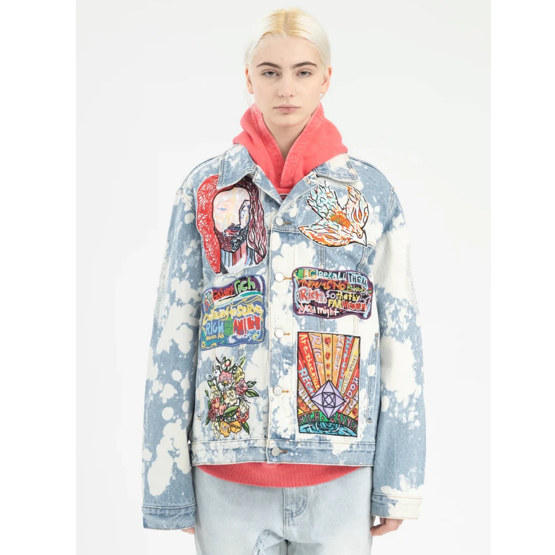 Richgainer北美重工刺绣稣哥牛仔外套150