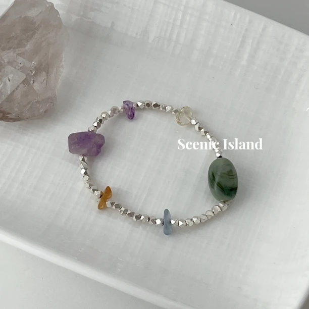 925银手链 小众设计感简约ins百搭手工弹力冷淡风