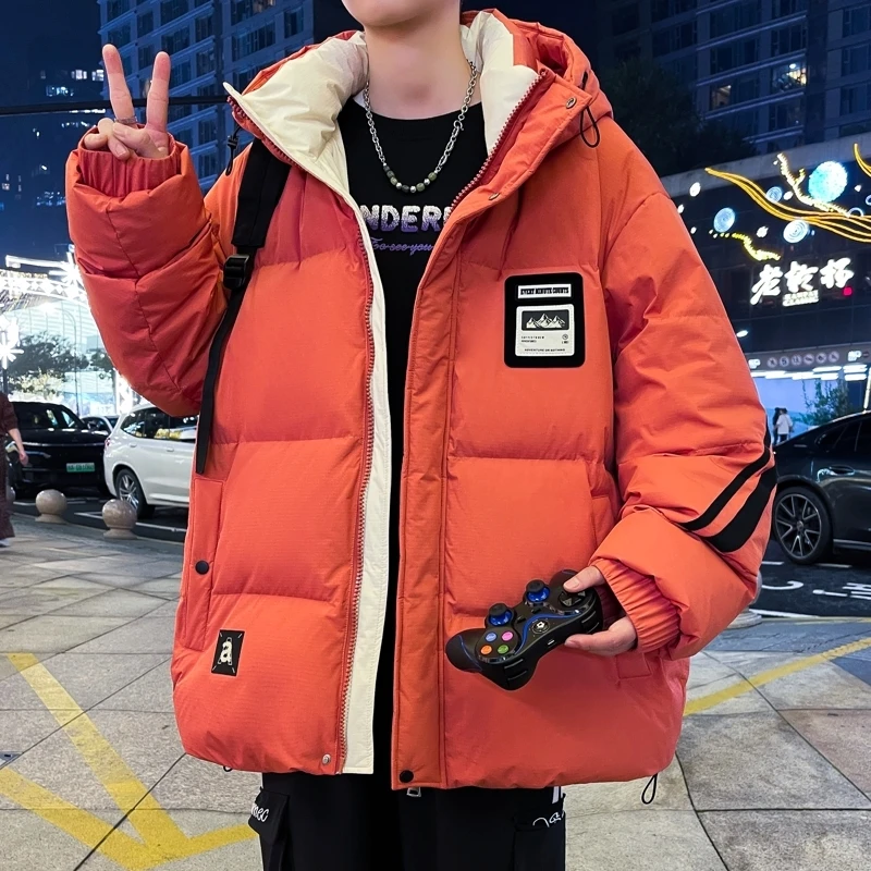 冬季新款男士羽绒服青少年冬装连帽加厚羽绒服潮牌休闲保暖外套