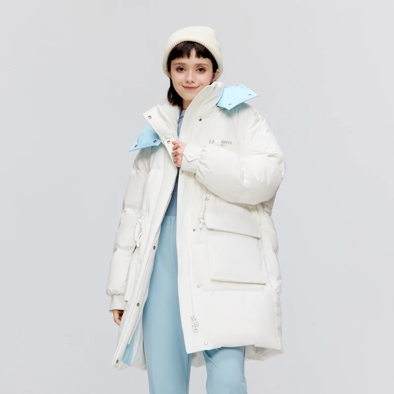 波司登冬季女时尚中款连帽休闲保暖宽松加厚羽绒服B30145426