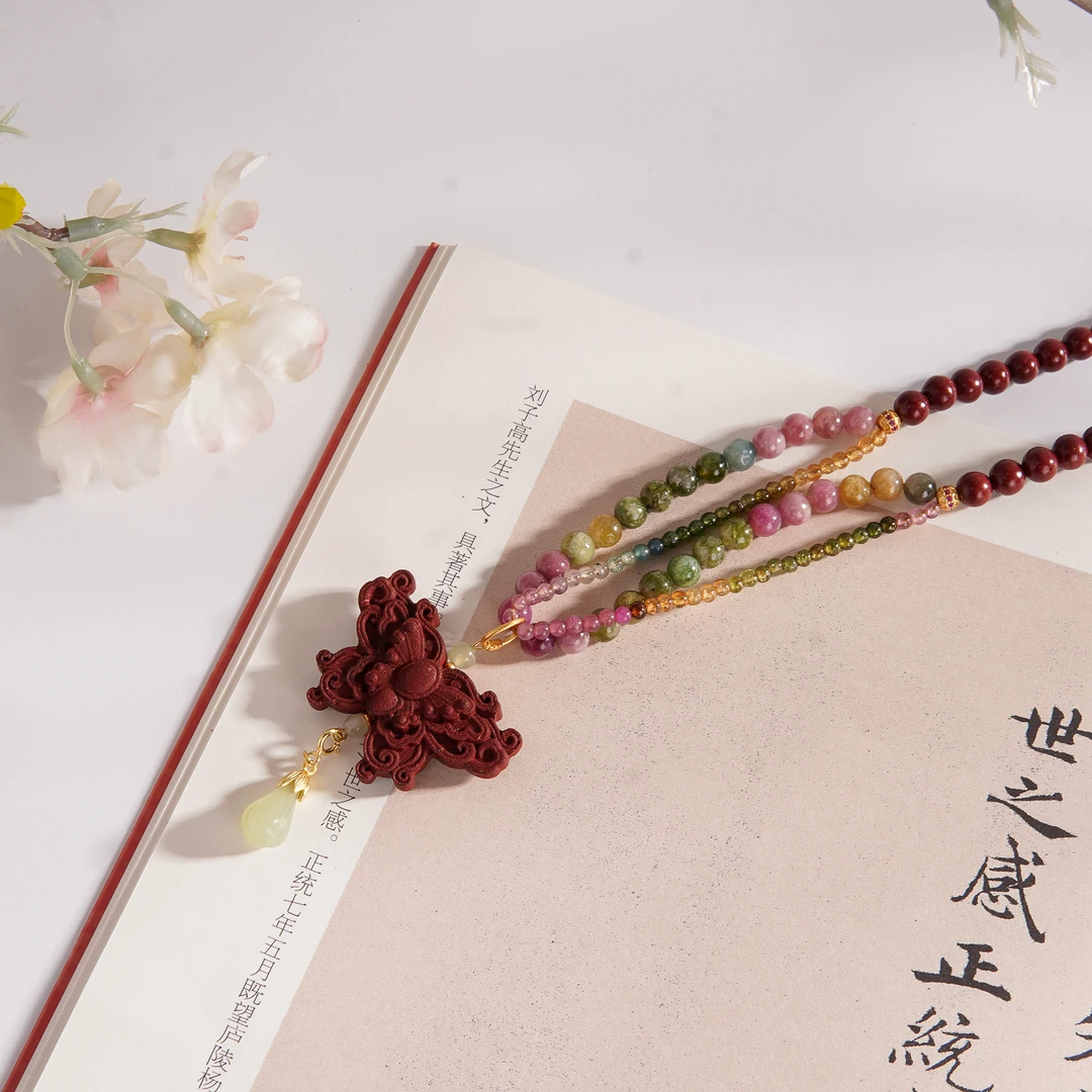 古法合香手工艺雕塑蝴蝶项链hx0840zt4716