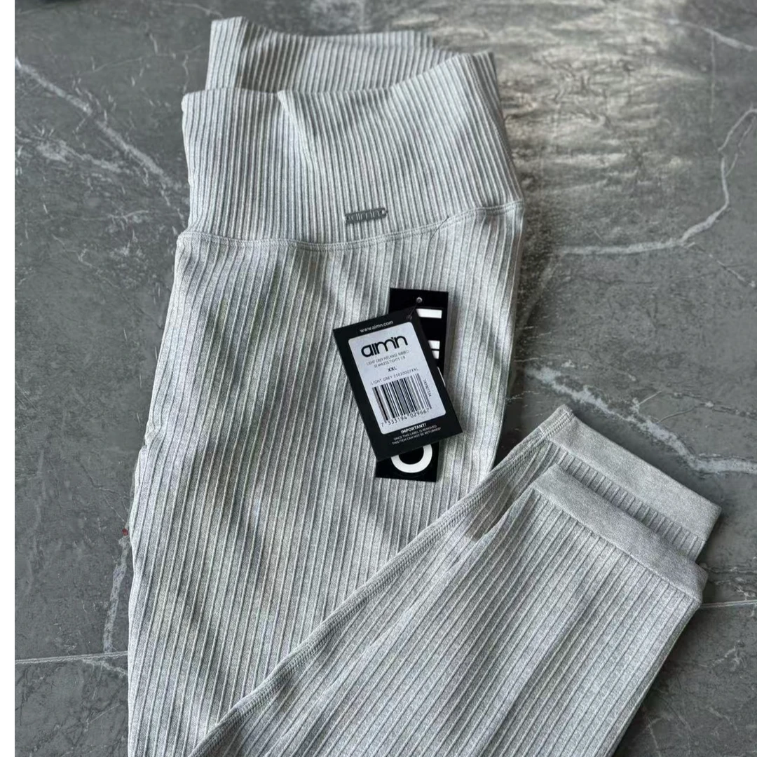 大码AIM竖纹系列高腰七分裤