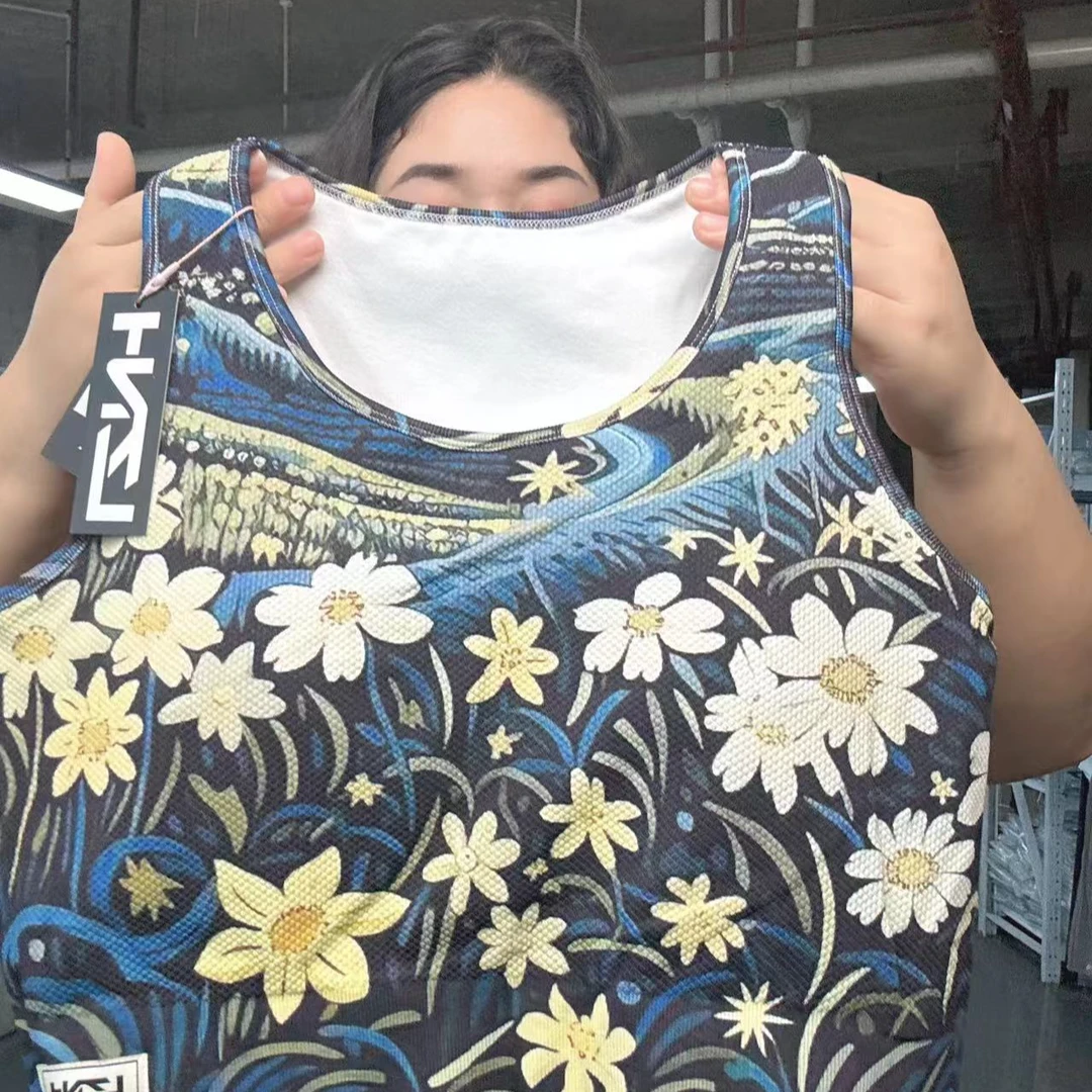 励志女孩大码女士高强度运动系列健身一体杯运动背心WX-R