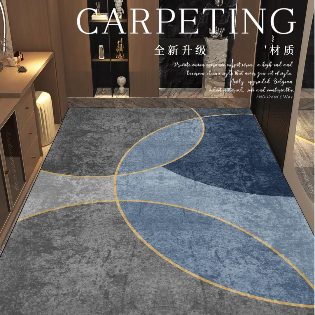 印象-现代蓝圈【100x120】门口地垫进门入户门垫耐脏入户门硅藻泥垫