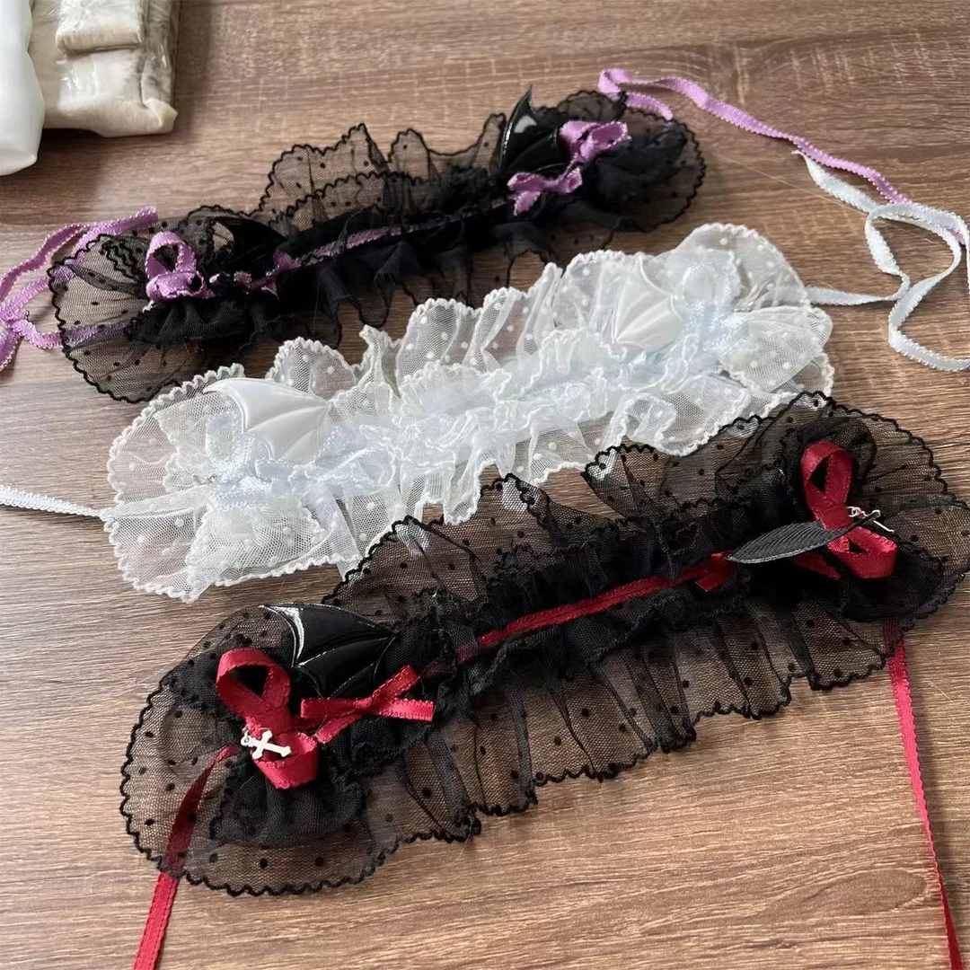 小欣原创 恶魔契约官配小物甜酷辣妹亚比撕漫风Lolita发带头饰