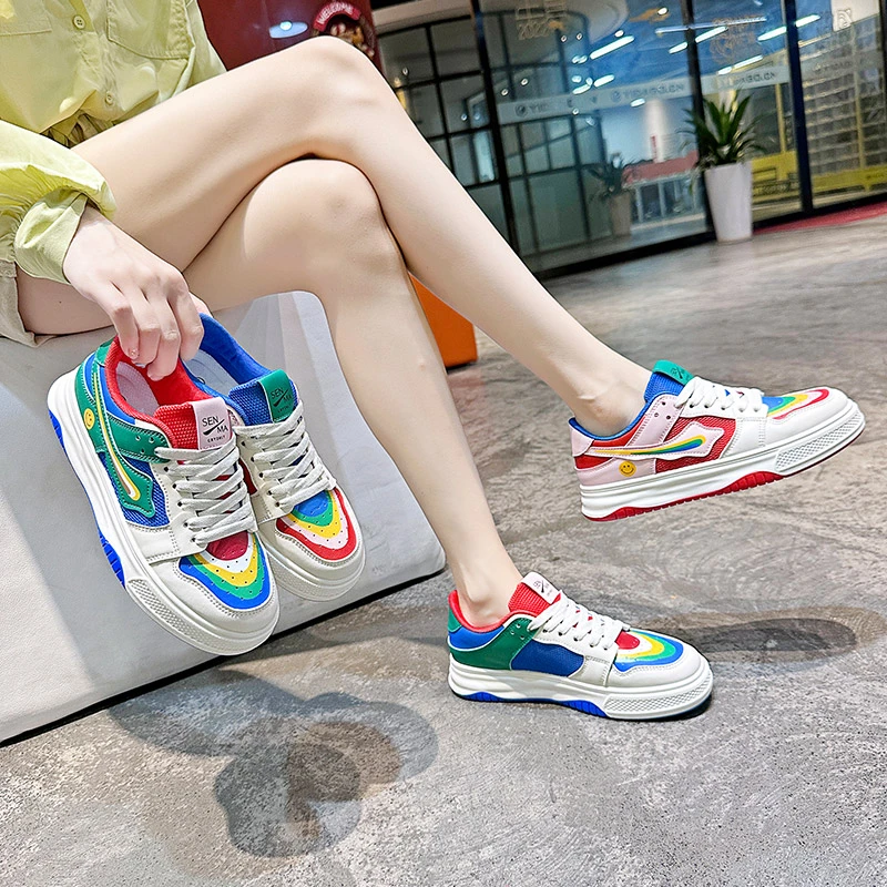 SENMA/森马鸳鸯鞋女鞋子潮鞋2023年夏季网面透气小白鞋女运动板鞋
