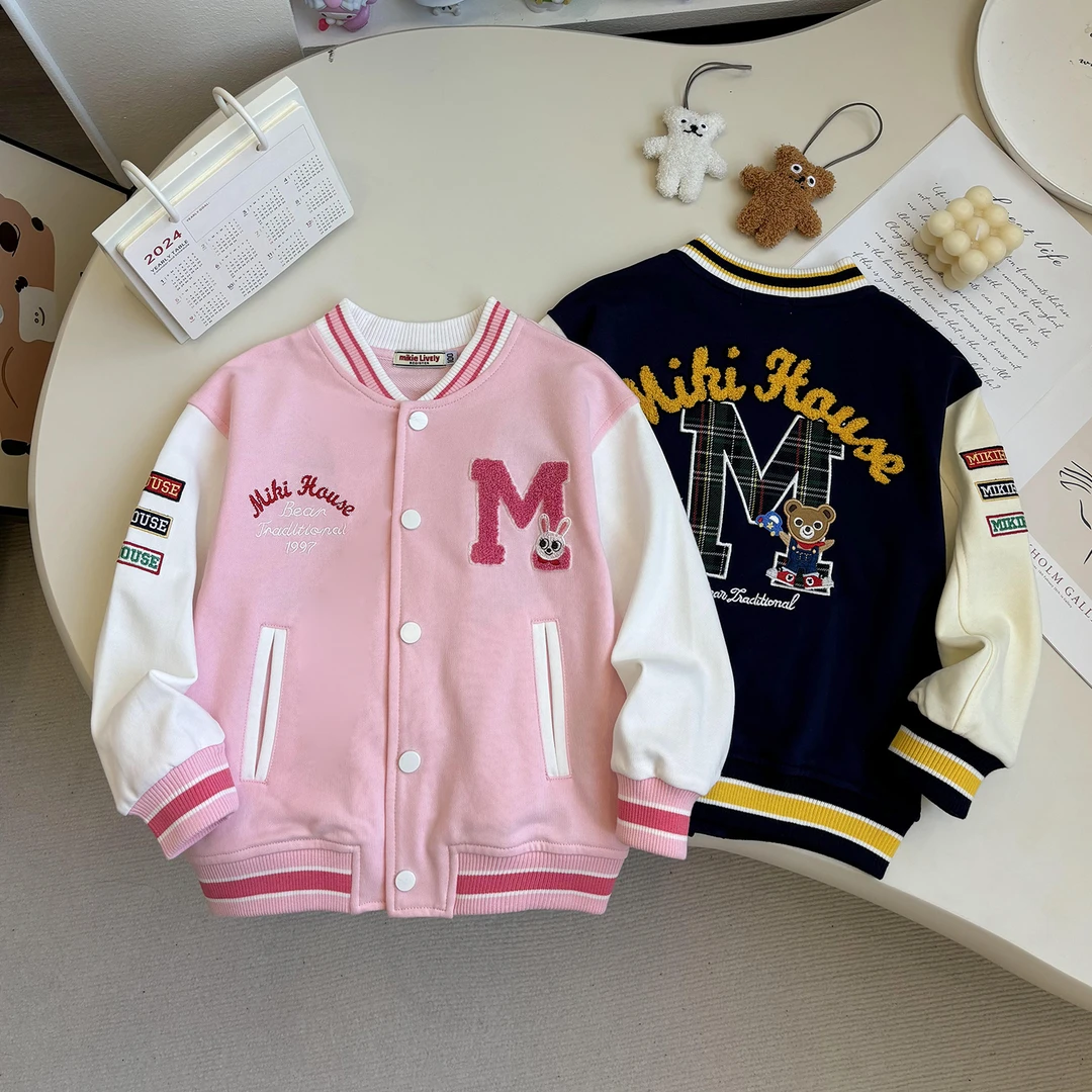 miki秋冬儿童棒球服外套