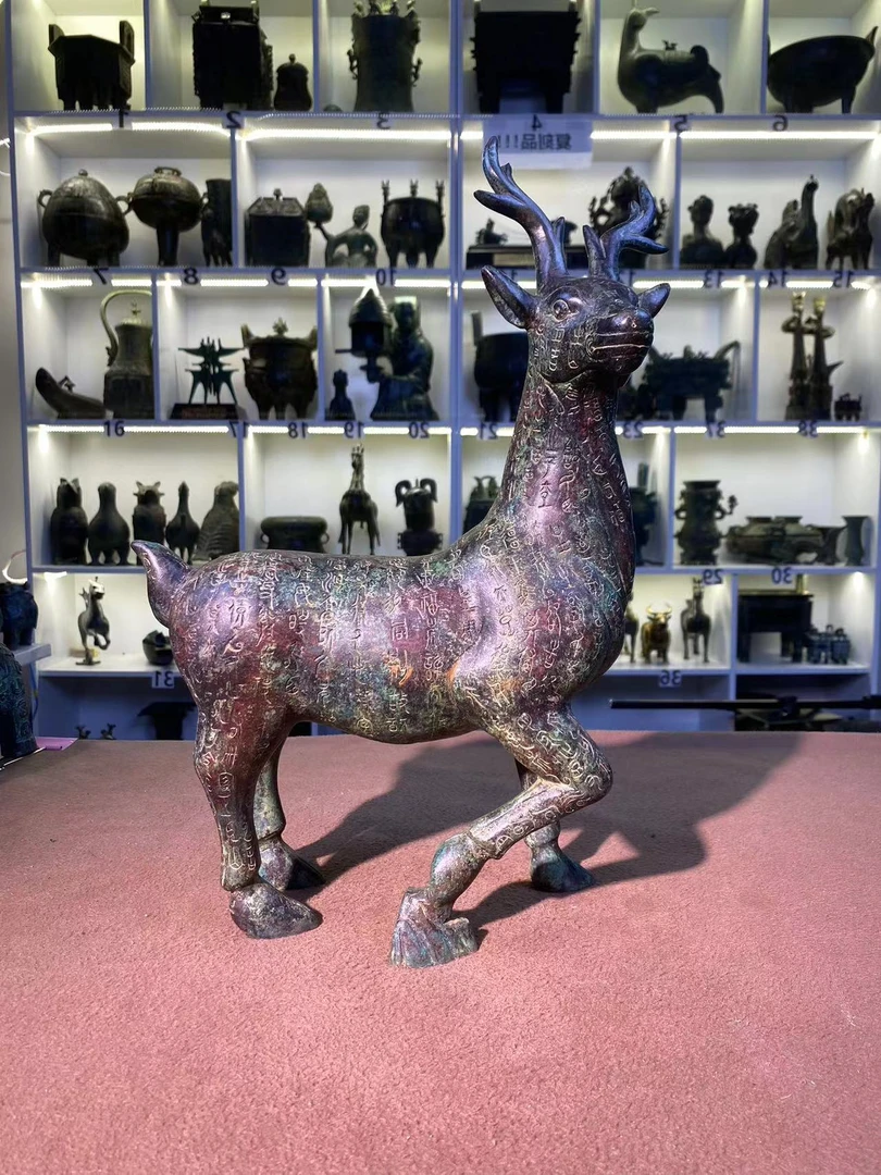 杭龙青铜器【青铜鹿】桌面/家具摆件节日礼品文玩收藏品