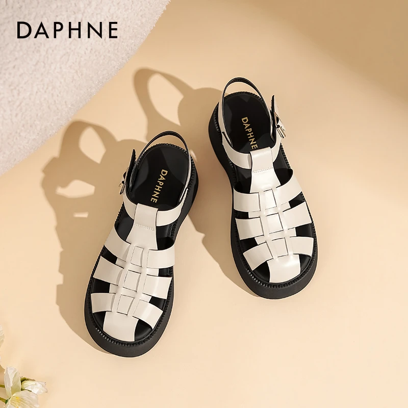 达芙妮罗马凉鞋女2025爆款新款百搭猪笼鞋凉鞋女夏外穿度假穿搭