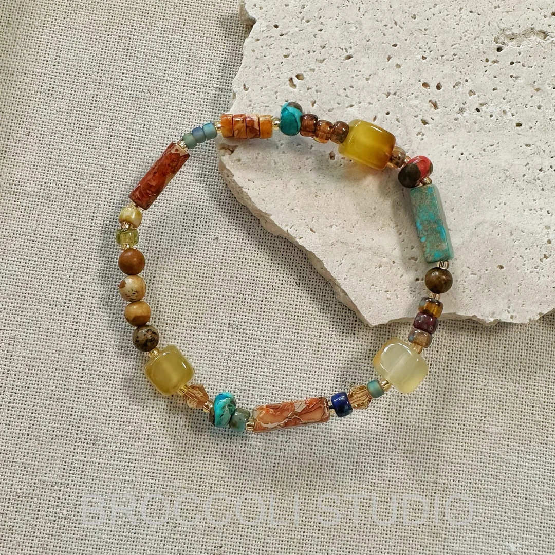 钛钢手链 【杏子黄】秋冬小众个性异域感松弛百搭手链